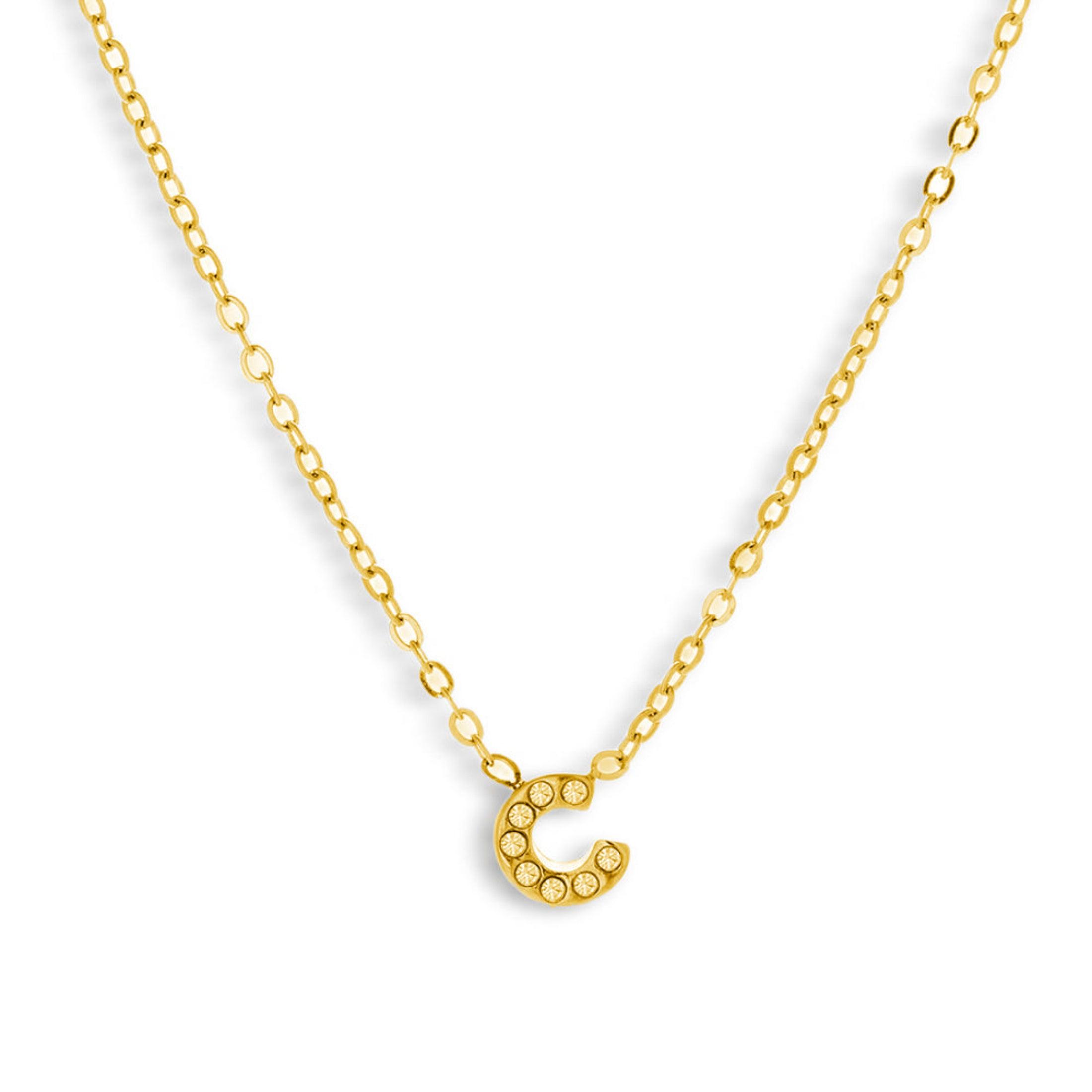 Evry Jewels Crystal Initial Necklace