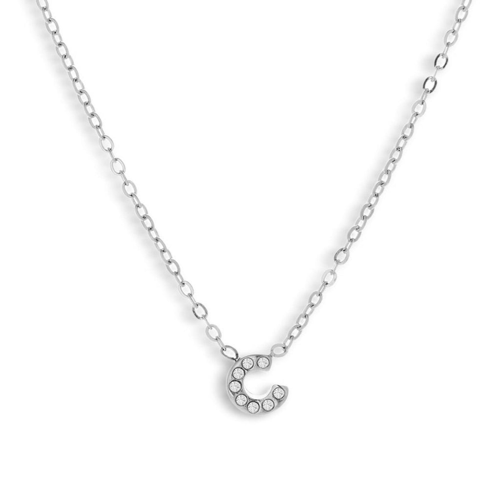 Evry Jewels Crystal Initial Necklace