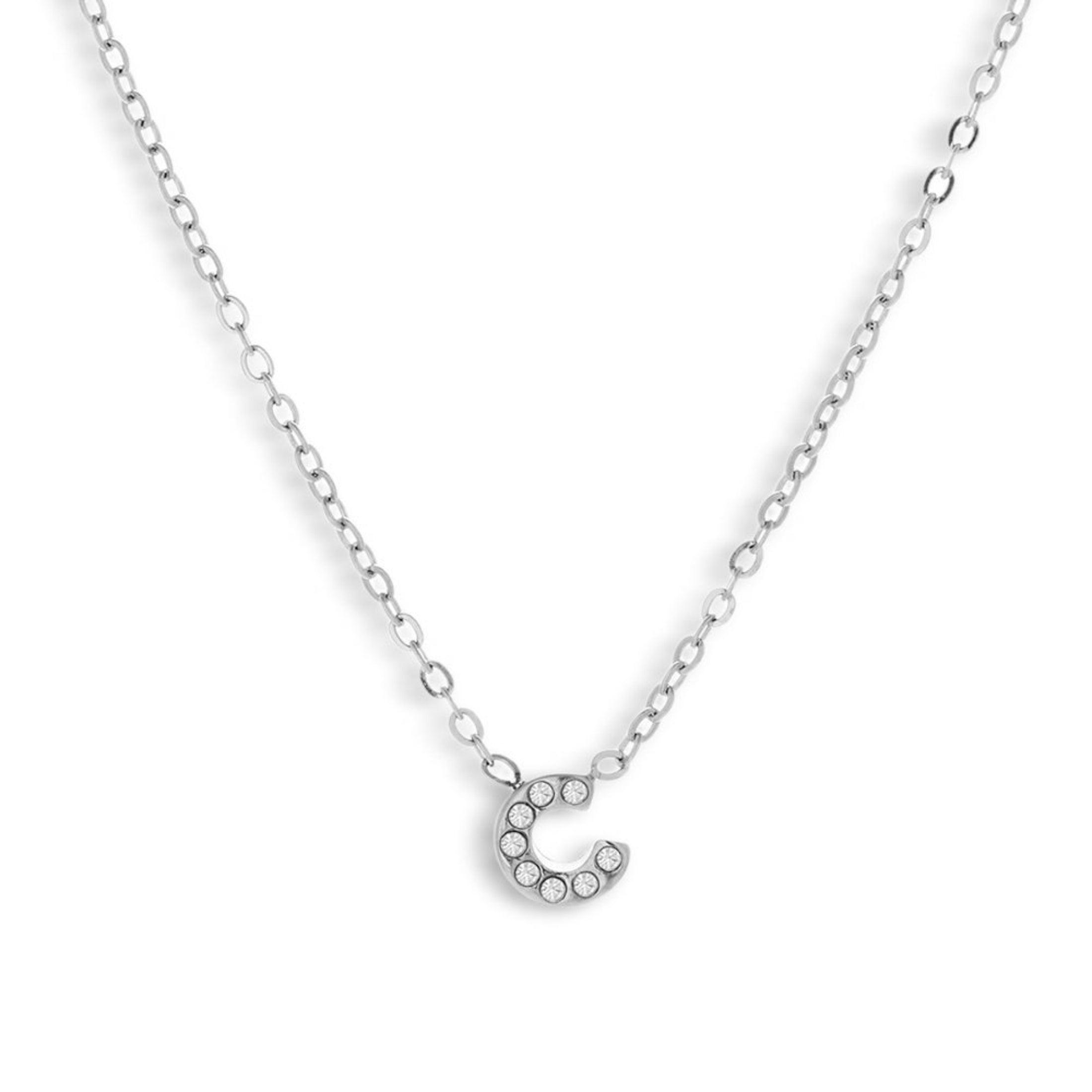 Evry Jewels Crystal Initial Necklace