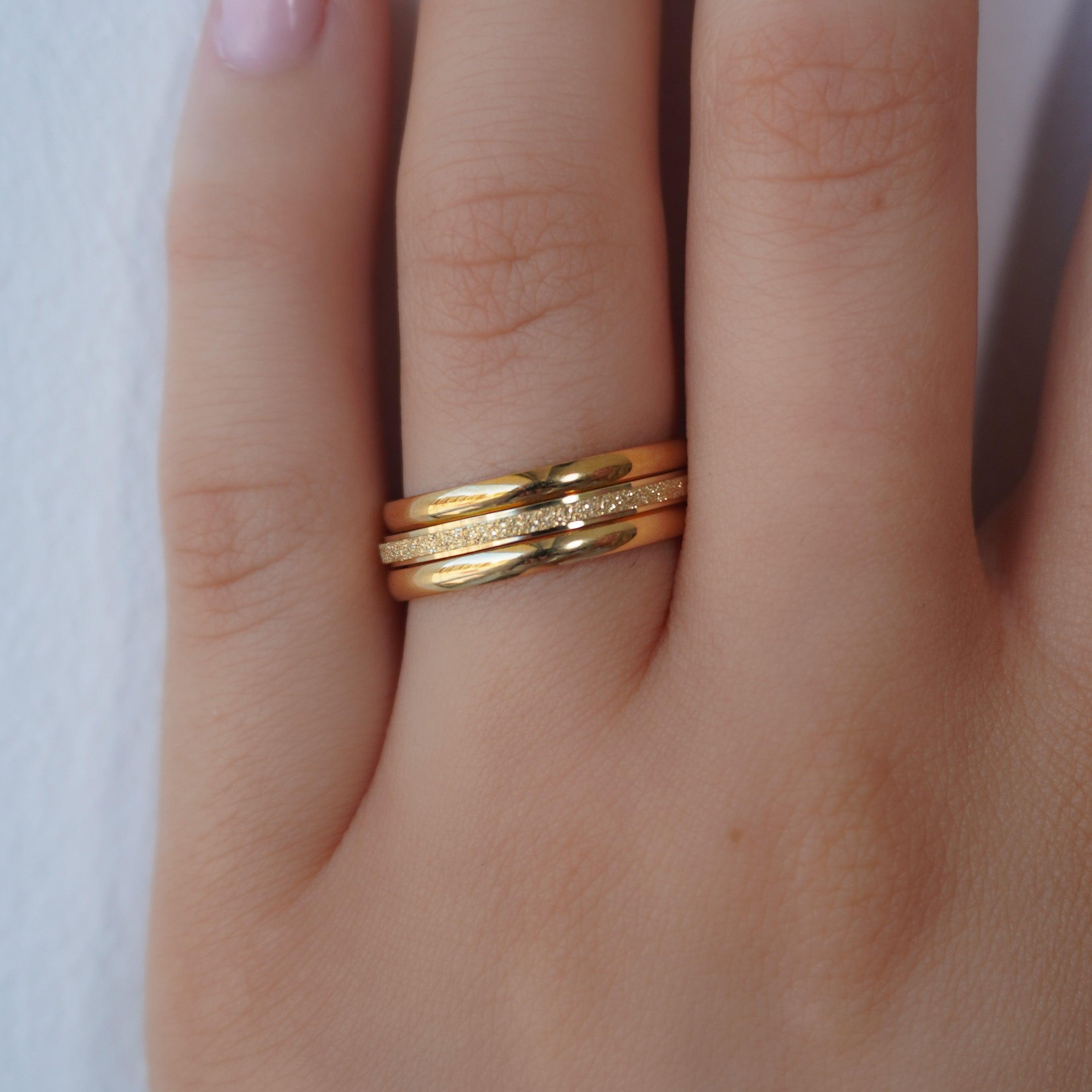Evry Jewels Shimmer Ring 3-Piece Set