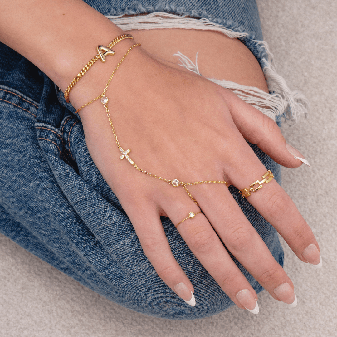 Evry Jewels Don't Cross Me Hand Chain