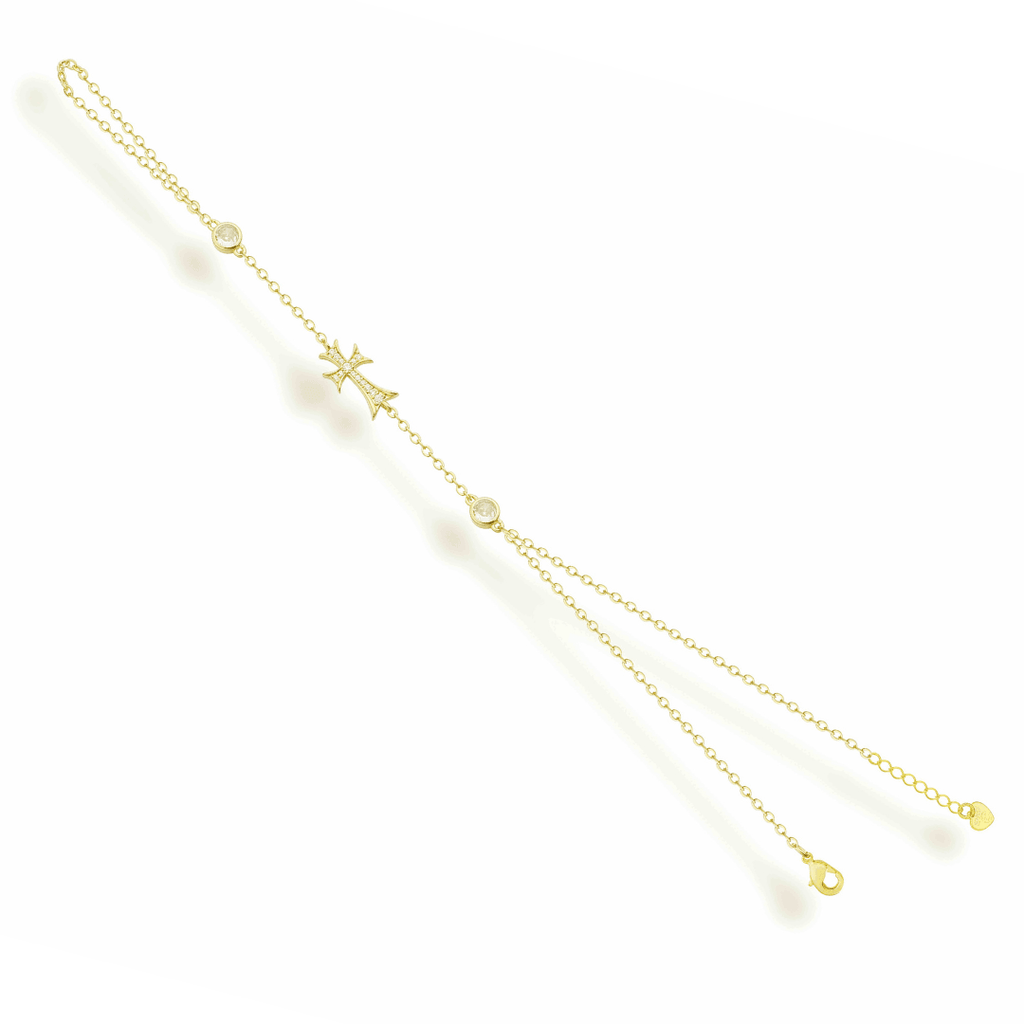 Evry Jewels Double Cross Me Hand Chain