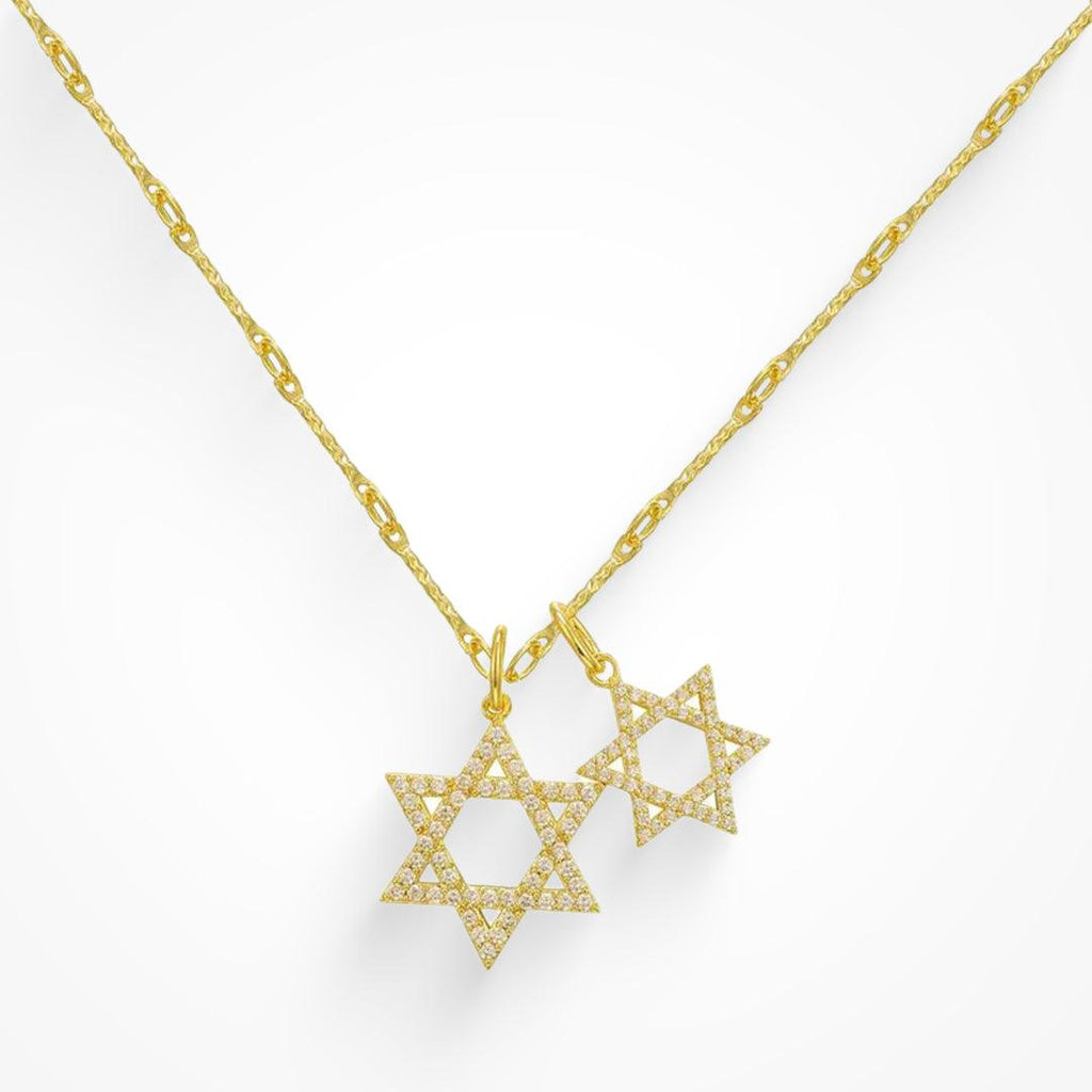 Evry Jewels Double Star Necklace