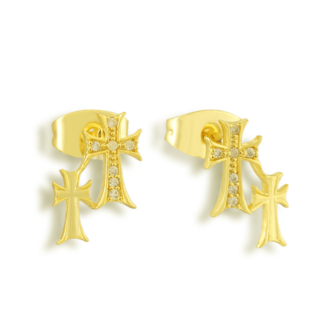 Evry Jewels Double Cross Me Studs