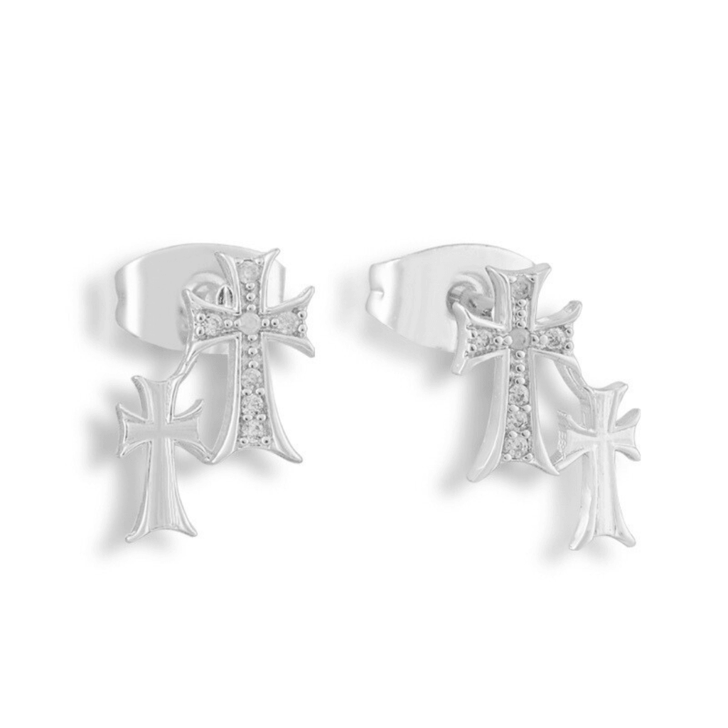 Evry Jewels Double Cross Me Studs