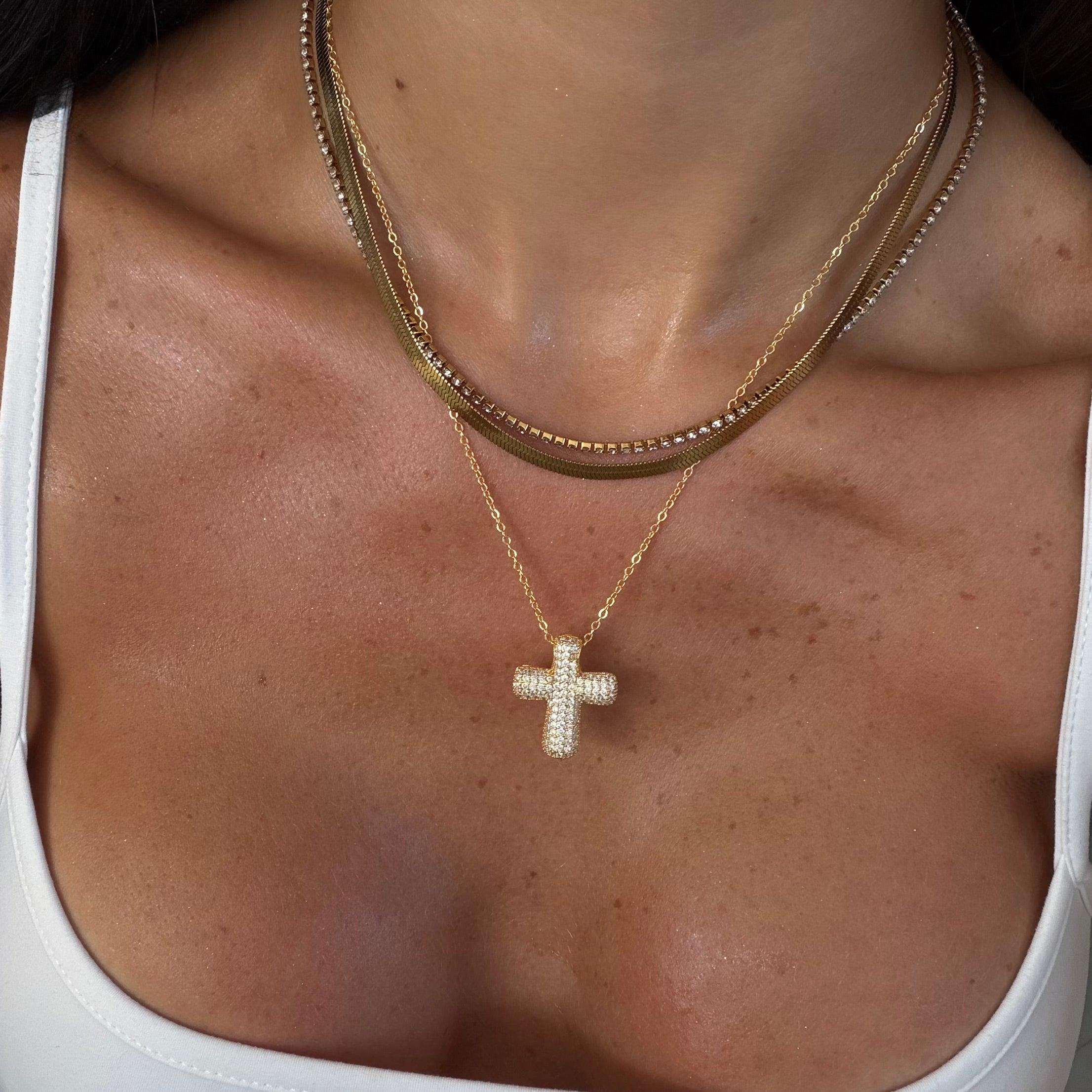 Evry Jewels Forever Blessed Cross Necklace