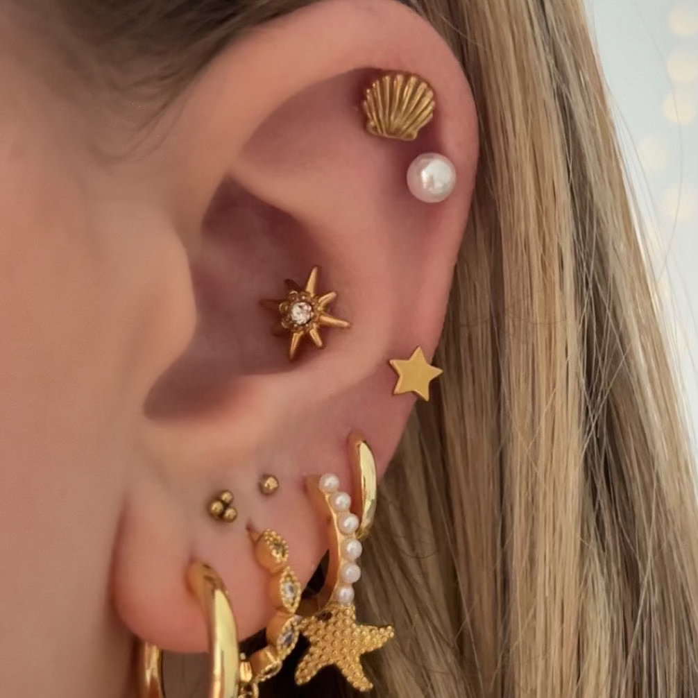 Evry Jewels Hey Darling Pearl 3-Piece Flat Back Earrings Set