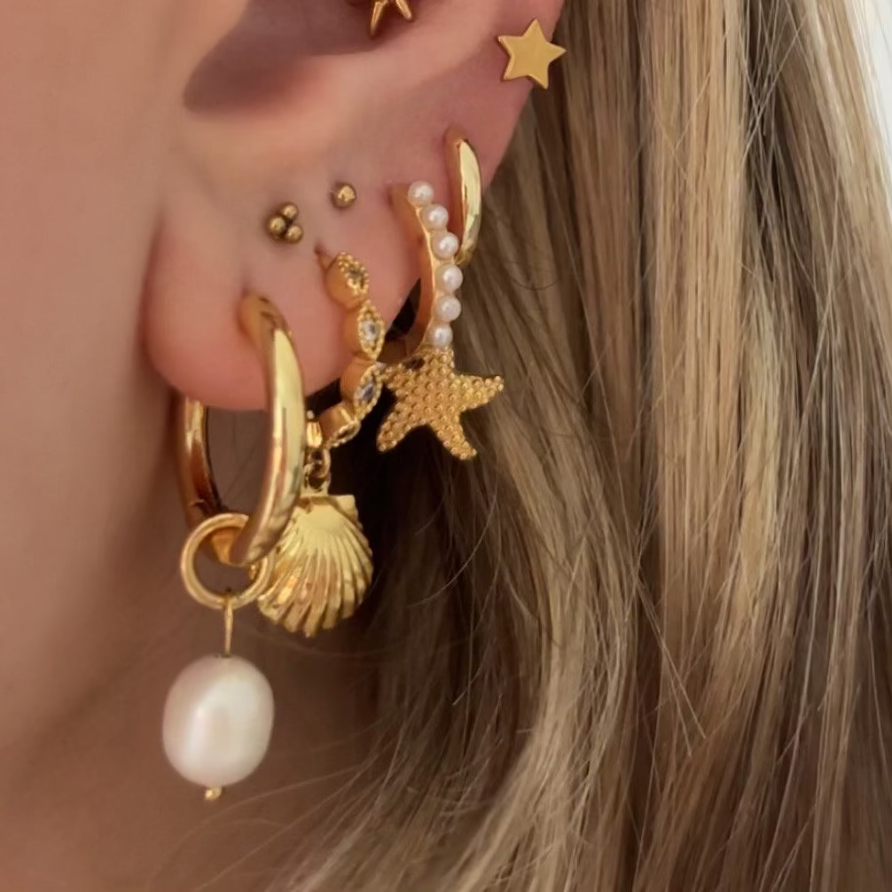 Evry Jewels Starfish Earrings