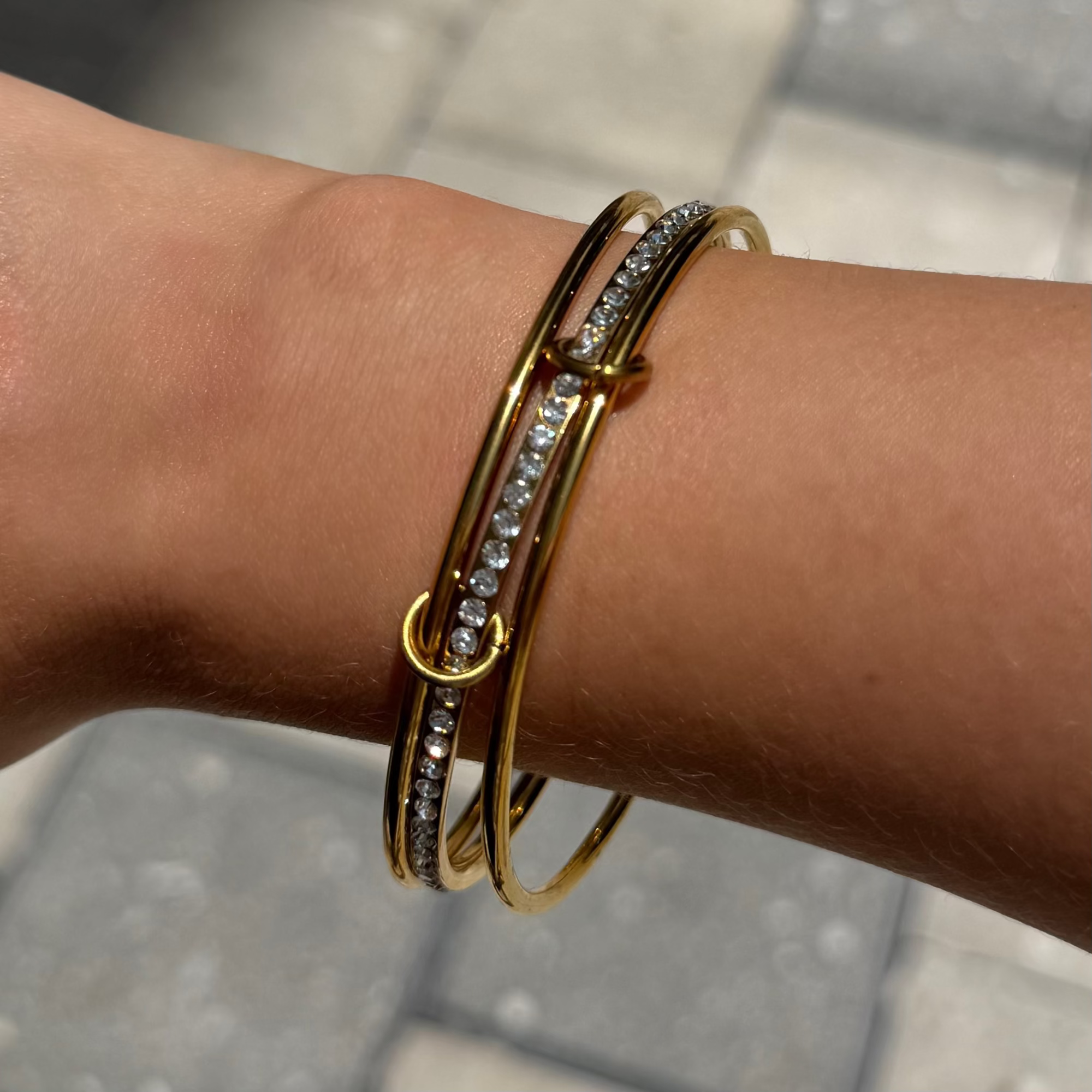 Evry Jewels Champagne Stacked Bangle