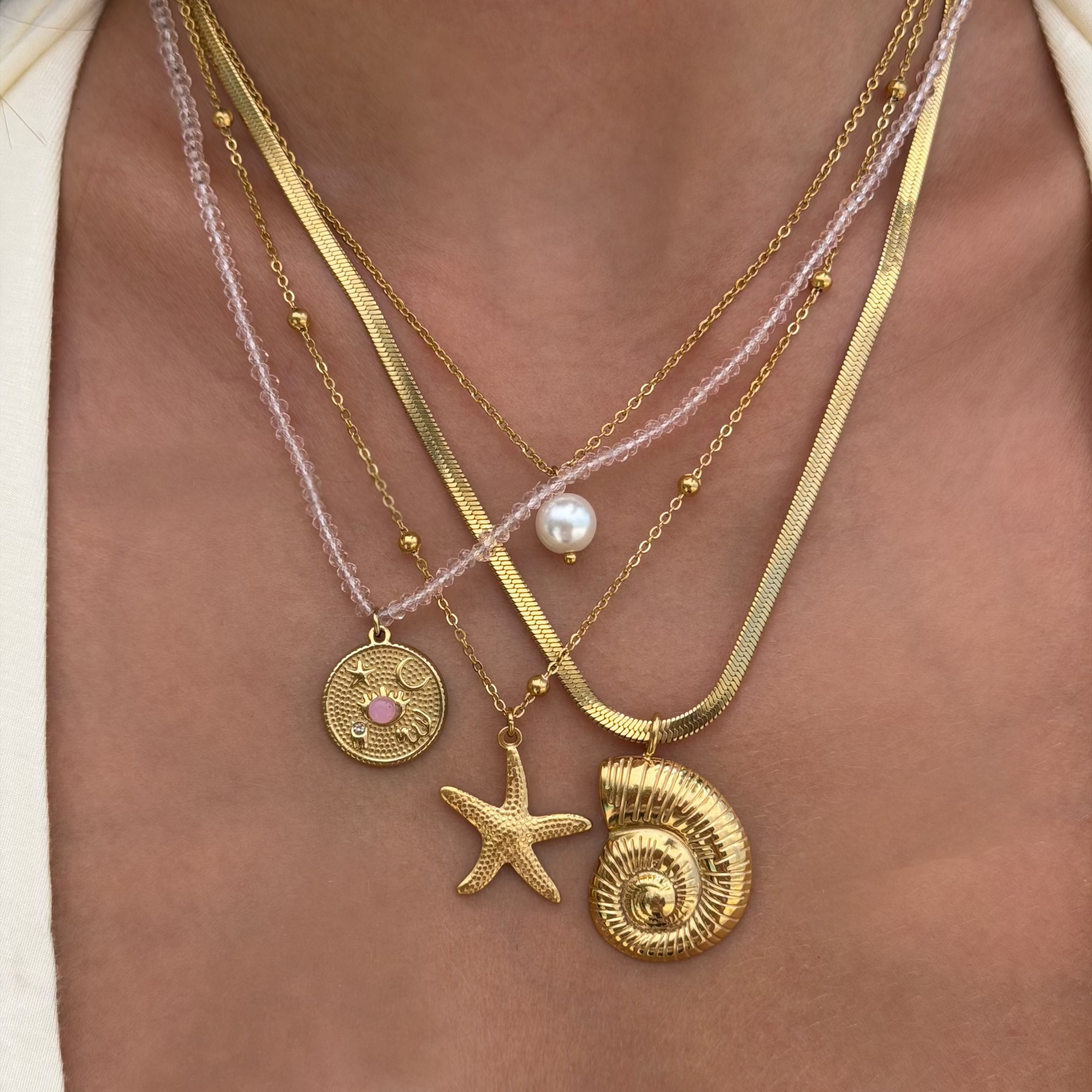 Evry Jewels Pink Treasure Necklace