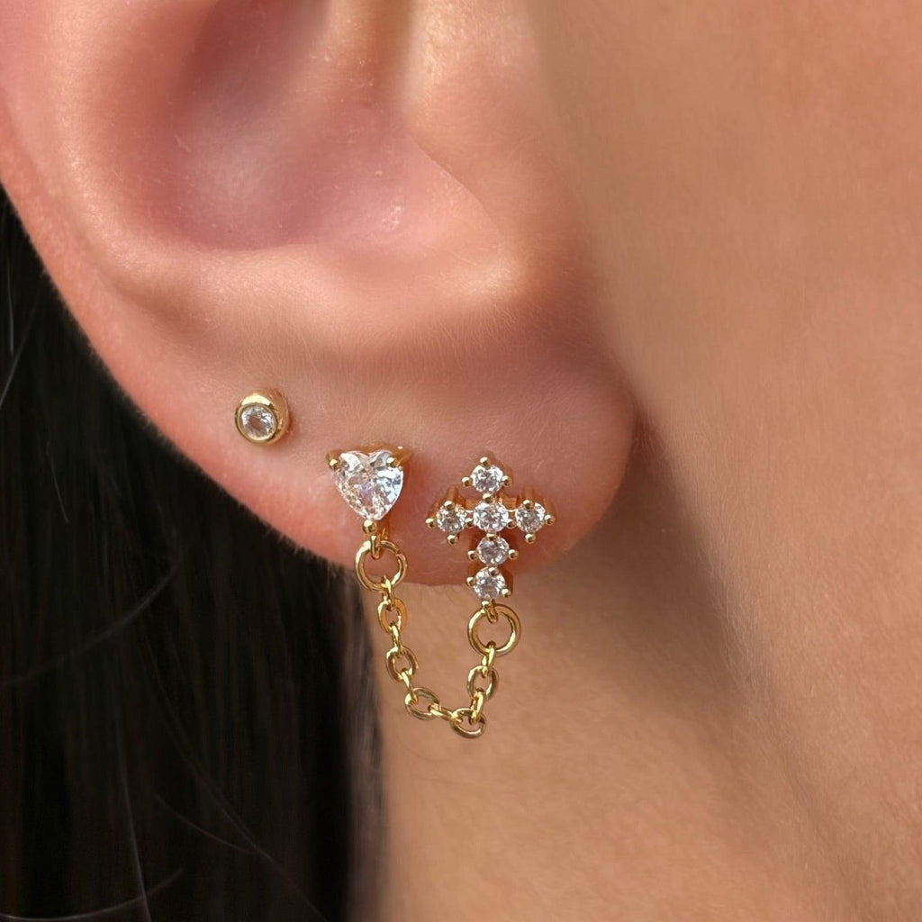Evry Jewels Bonded Sparkle Flat Back Earring