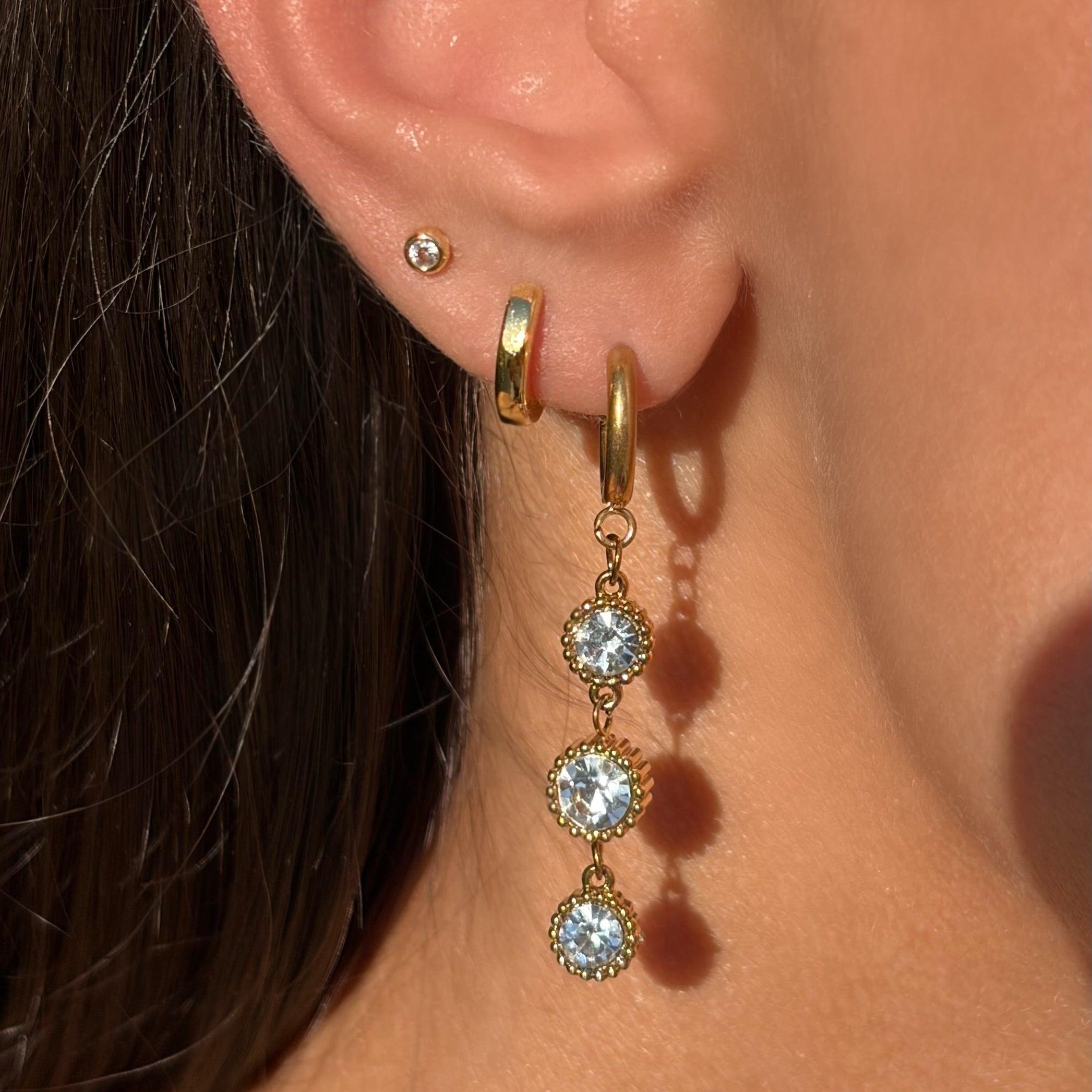 Evry Jewels Dainty Sparkle Drop Earrings