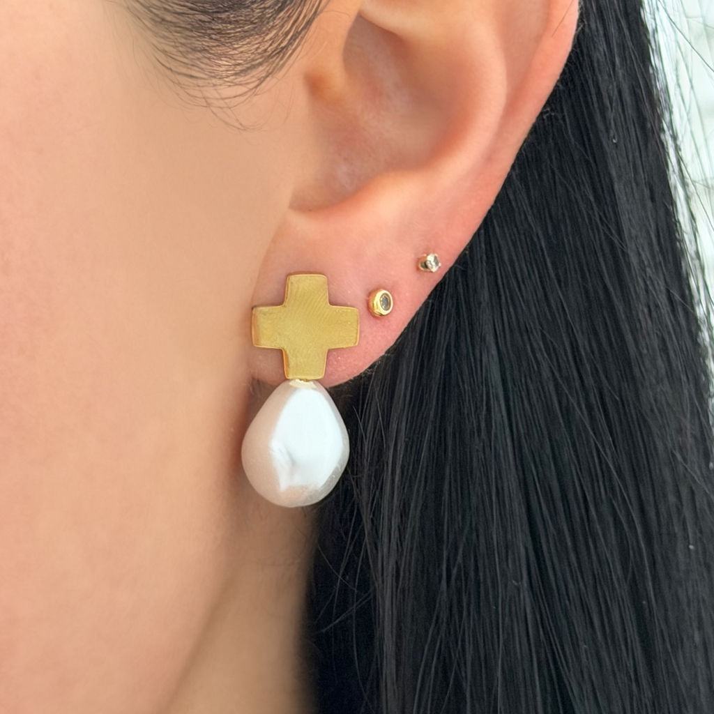 Evry Jewels Gracie Pearl Earrings