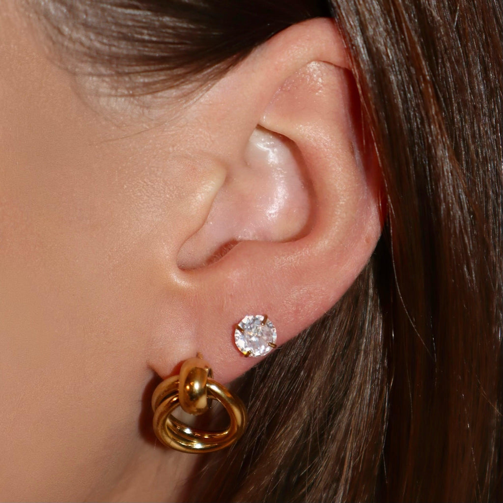 Evry Jewels Loren Flat Back Earrings