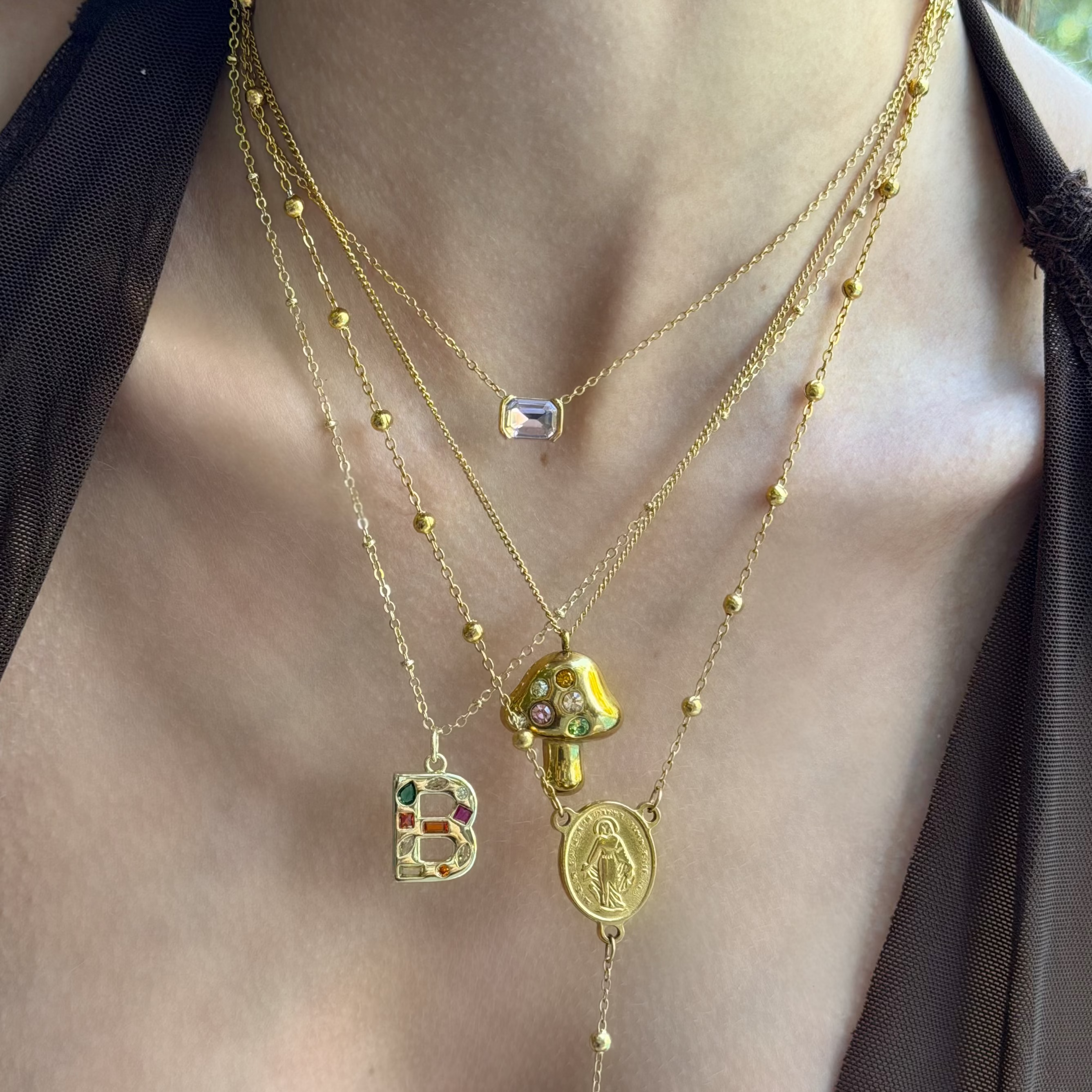 Evry Jewels Bright Babe Initial Necklace