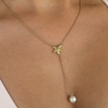 Evry Jewels Pearly Sea Lariat Necklace