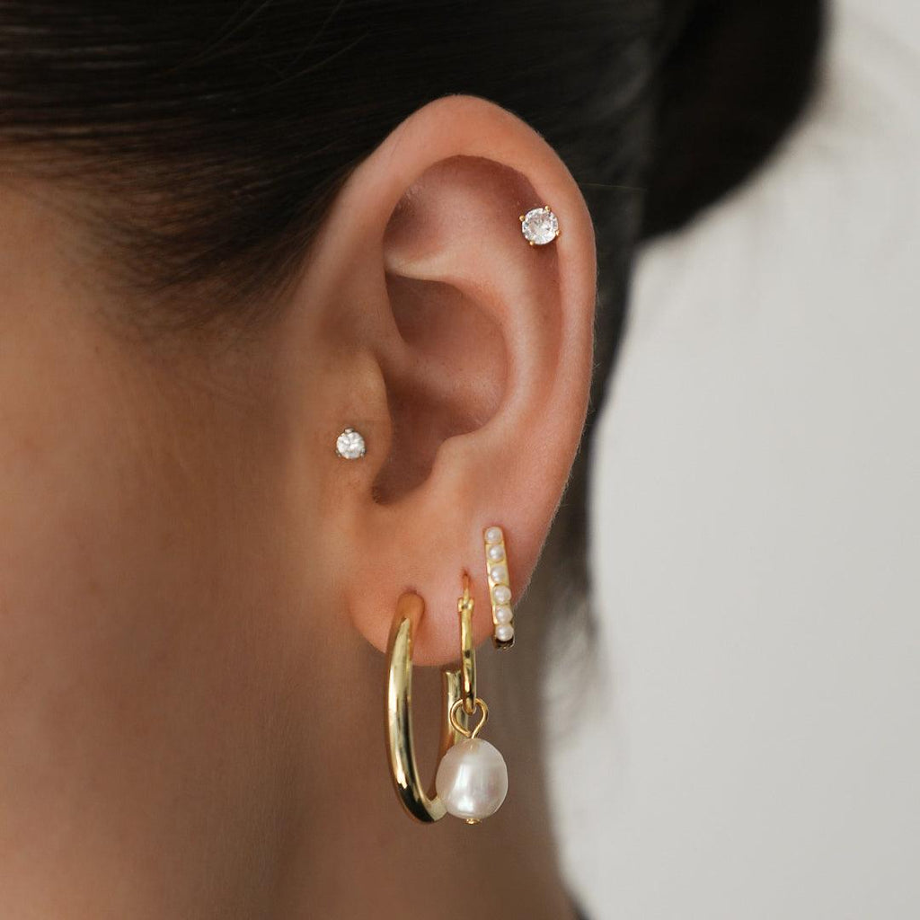 Evry Jewels Pure Pearl Earrings