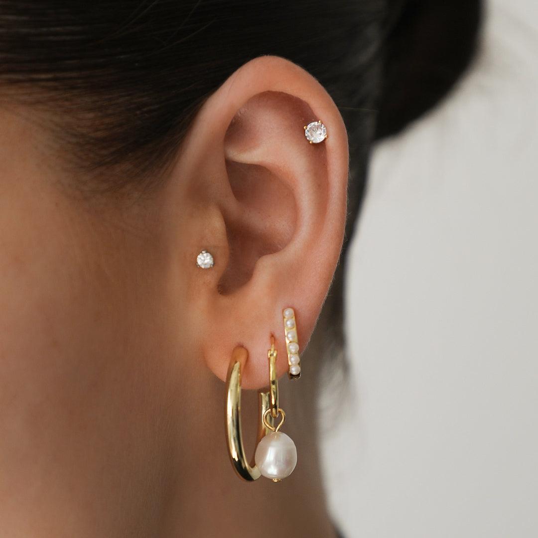 Evry Jewels Pure Pearl Earrings