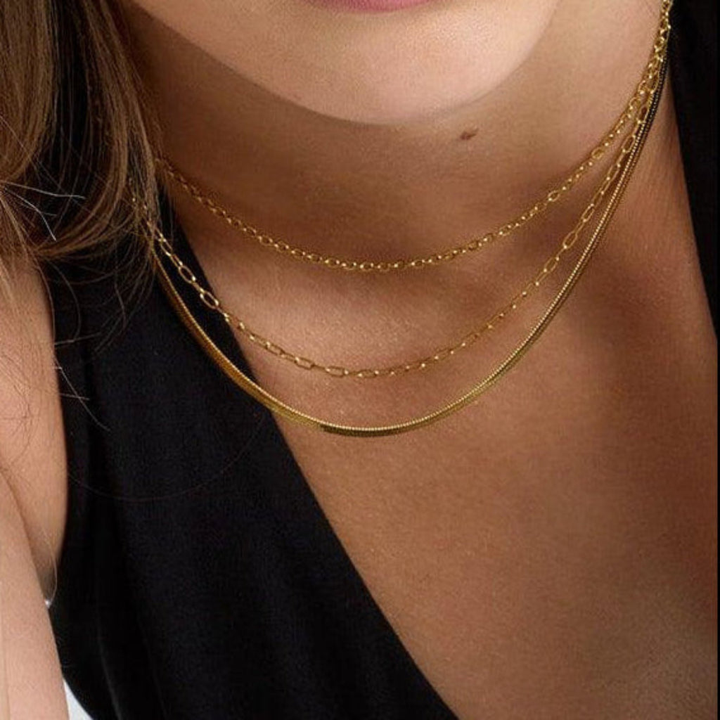 Evry Jewels Fine Lines Bundle: 5 Piece Necklace and Bracelet Bundle