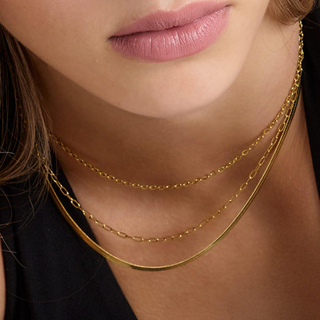 Evry Jewels Fine Lines Bundle: 5 Piece Necklace and Bracelet Bundle