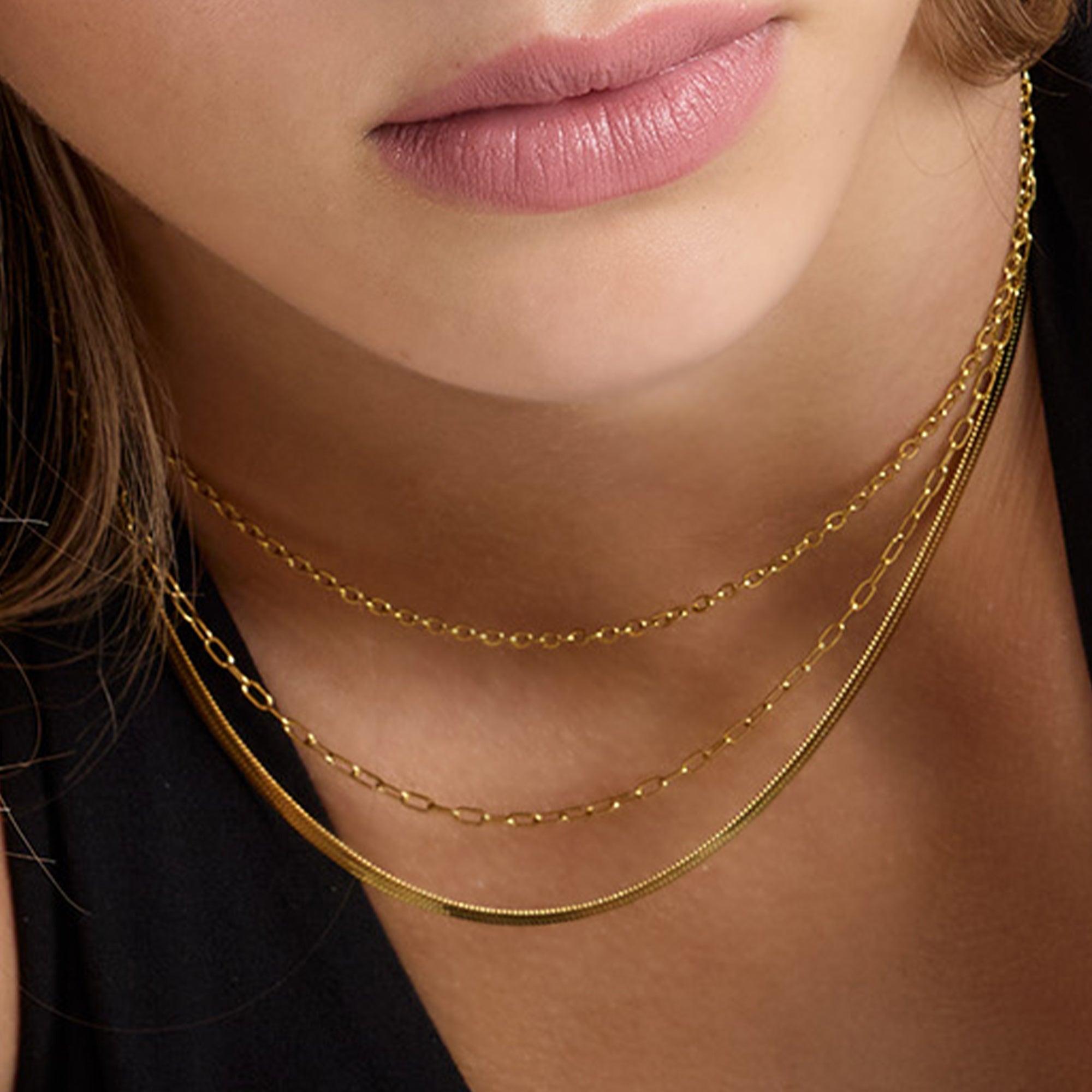 Evry Jewels Fine Lines Bundle: 5 Piece Necklace and Bracelet Bundle
