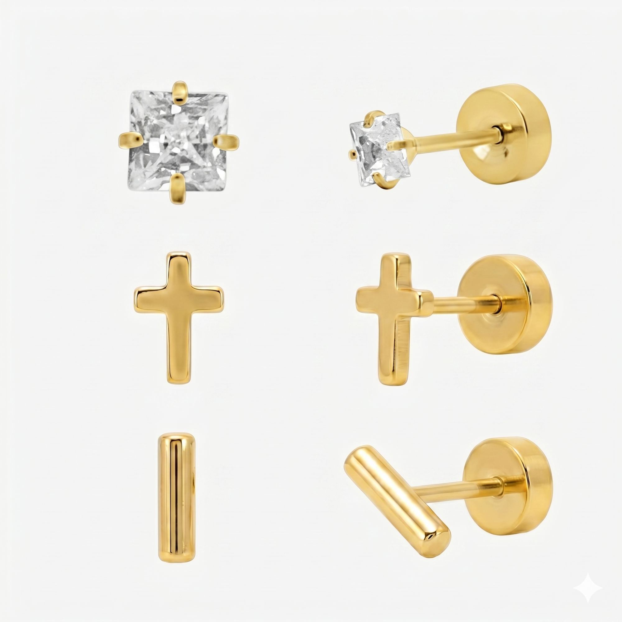 Evry Jewels Flat Back Earrings Set Collection
