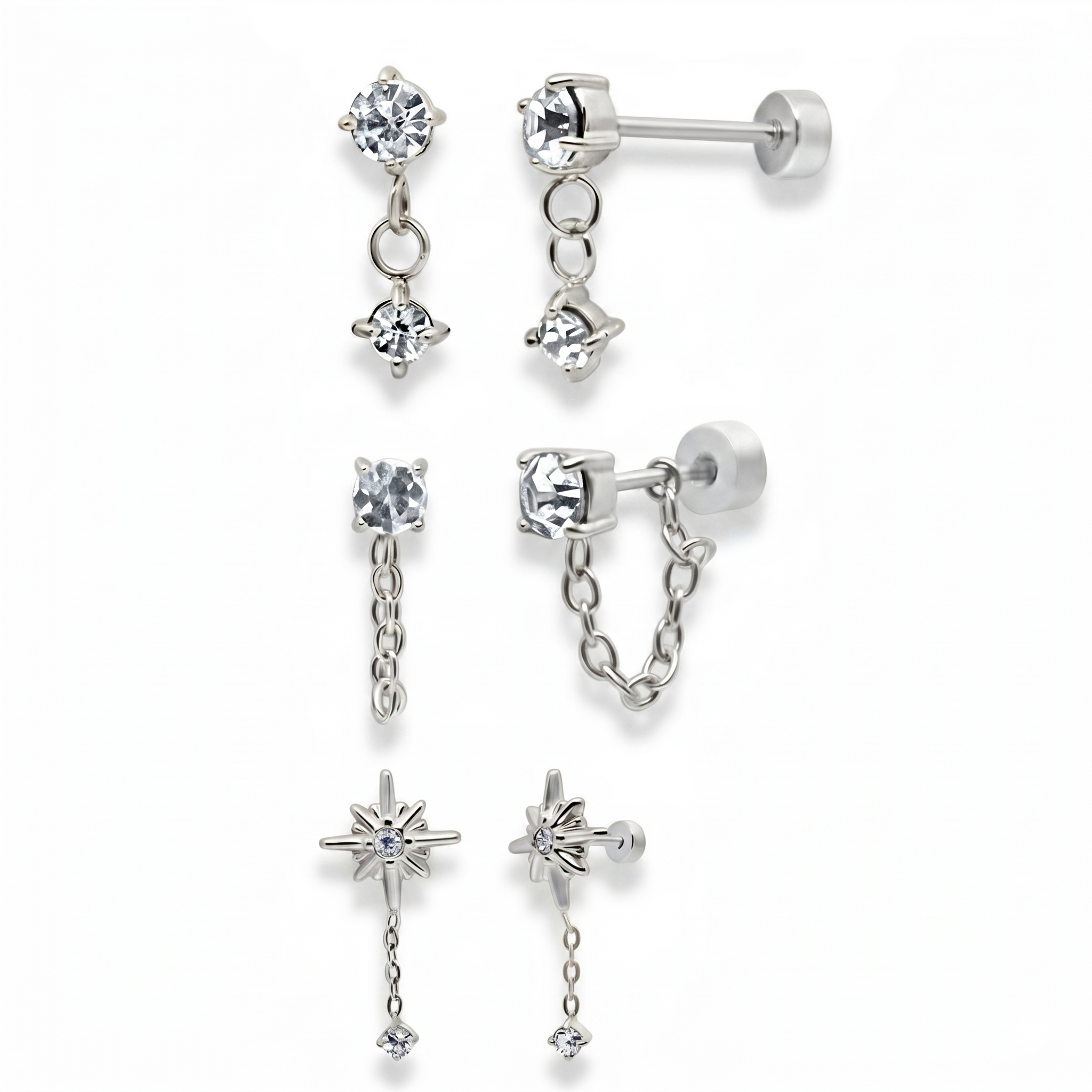 Evry Jewels Flat Back Earrings Set Collection