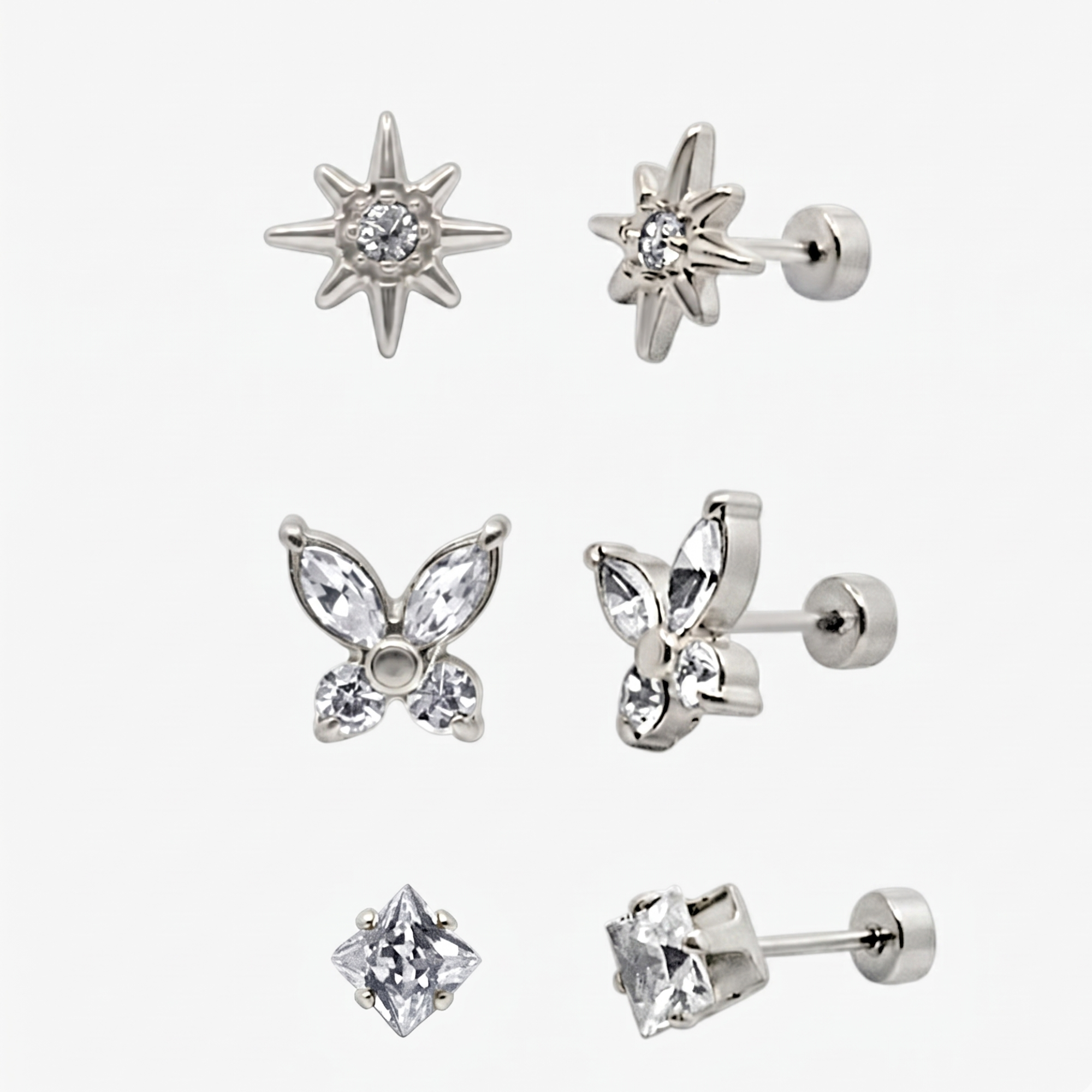 Evry Jewels Flat Back Earrings Set Collection