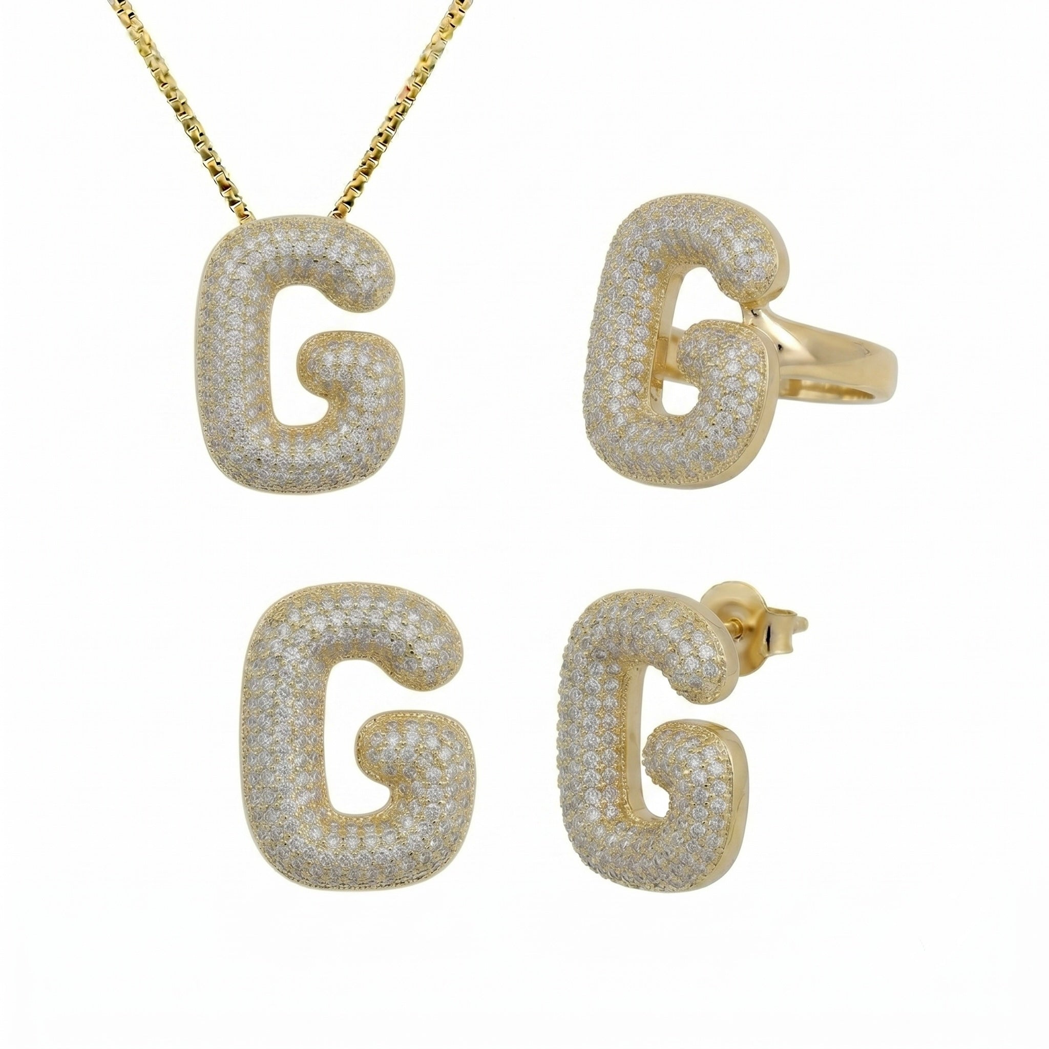 Evry Jewels Adore Me Earring. Ring & Necklace 3 Piece Bundle