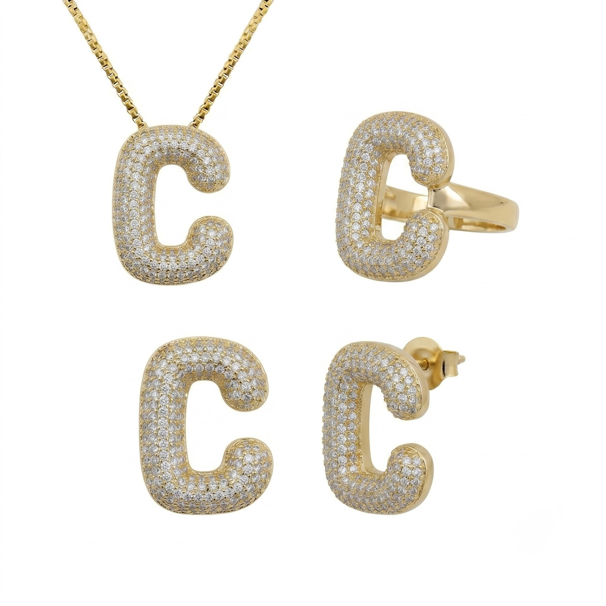 Evry Jewels Adore Me Earring. Ring & Necklace 3 Piece Bundle