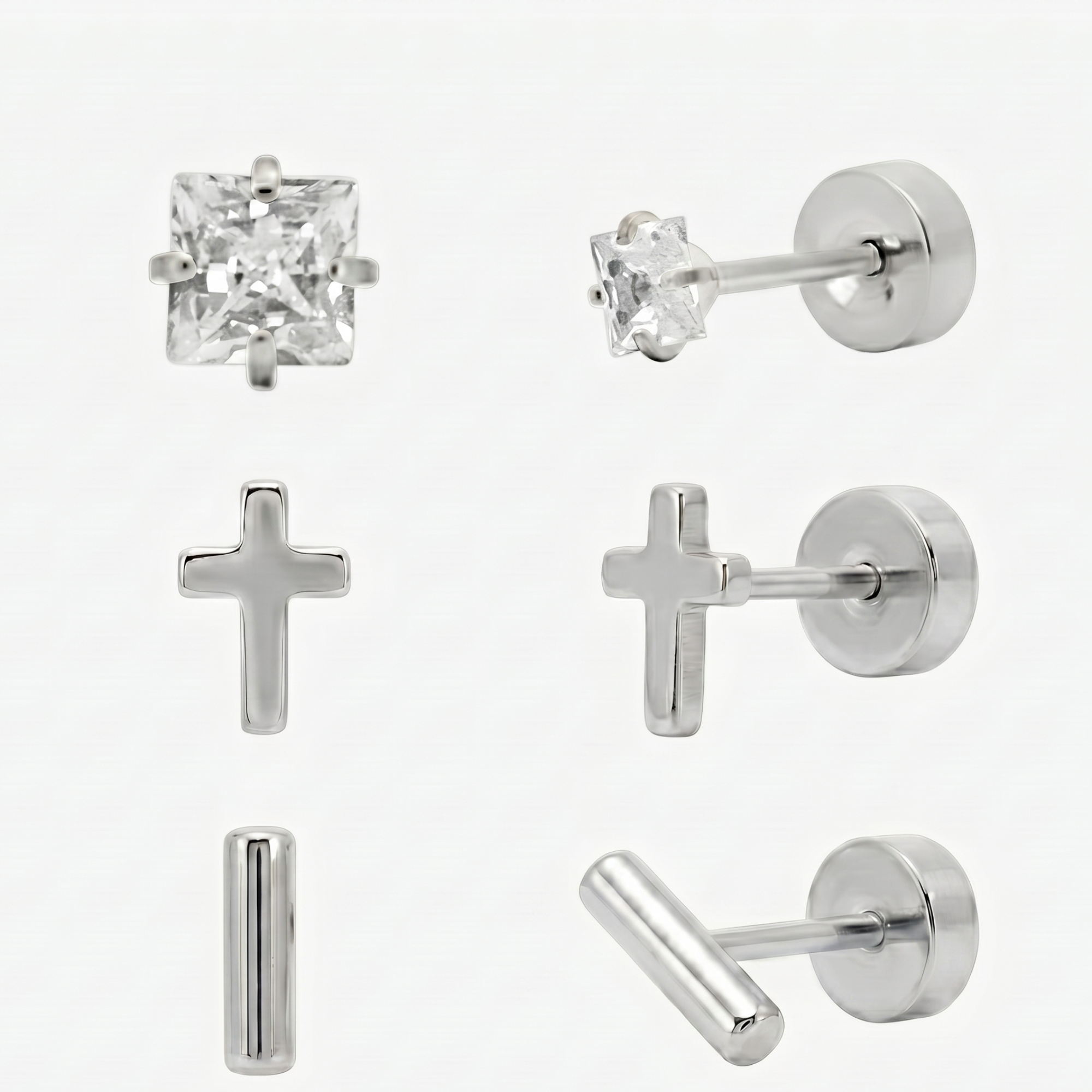 Evry Jewels Flat Back Earrings Set Collection