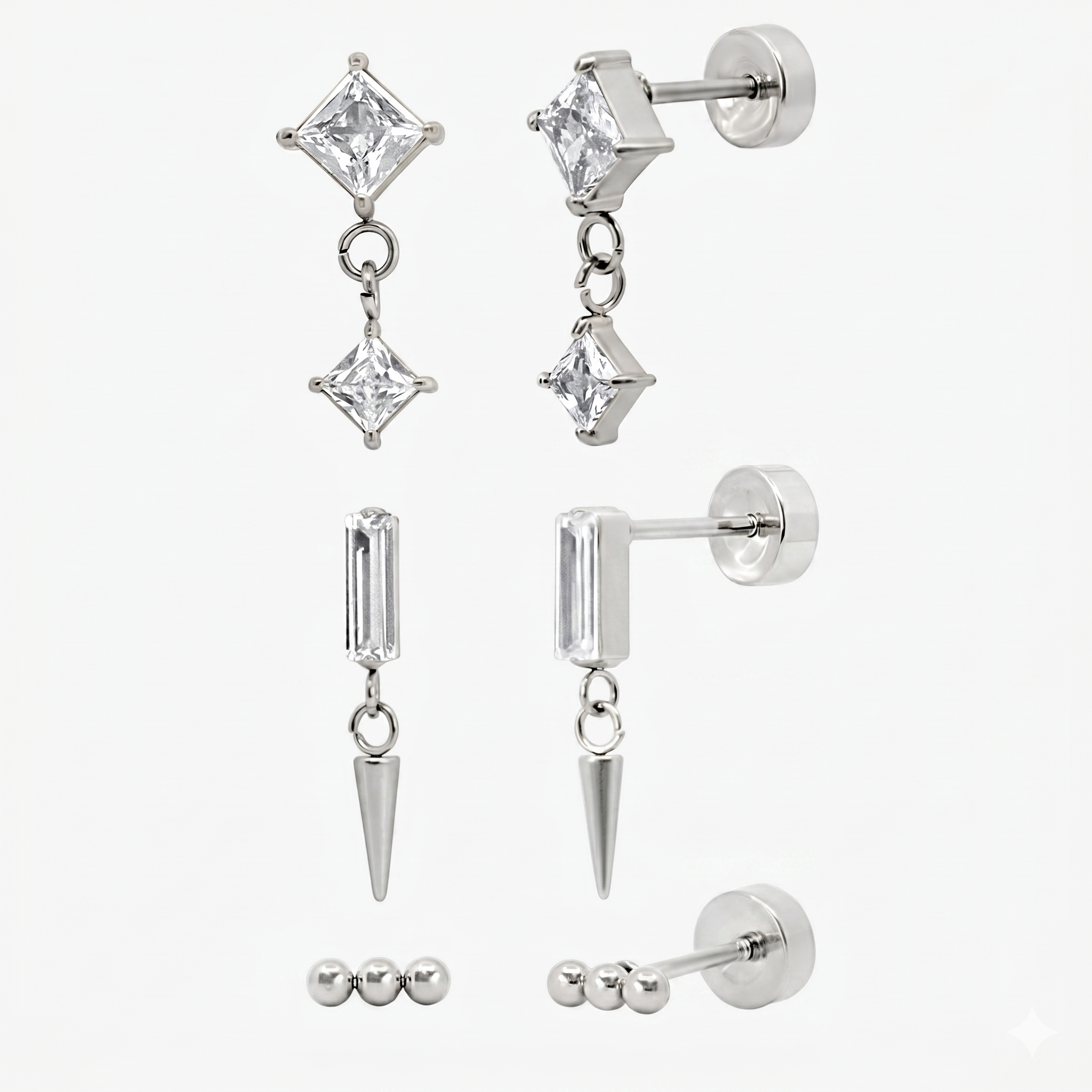 Evry Jewels Flat Back Earrings Set Collection
