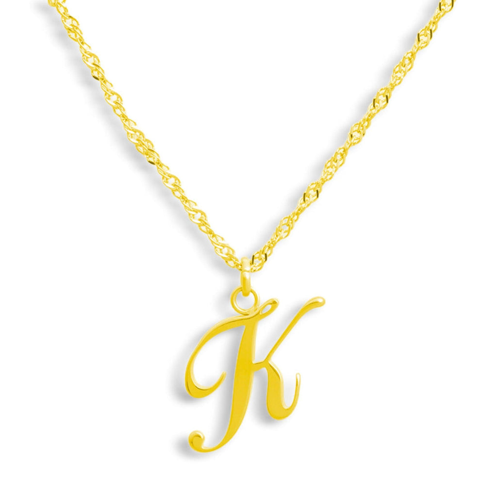 Evry Jewels Golden Letter Necklace