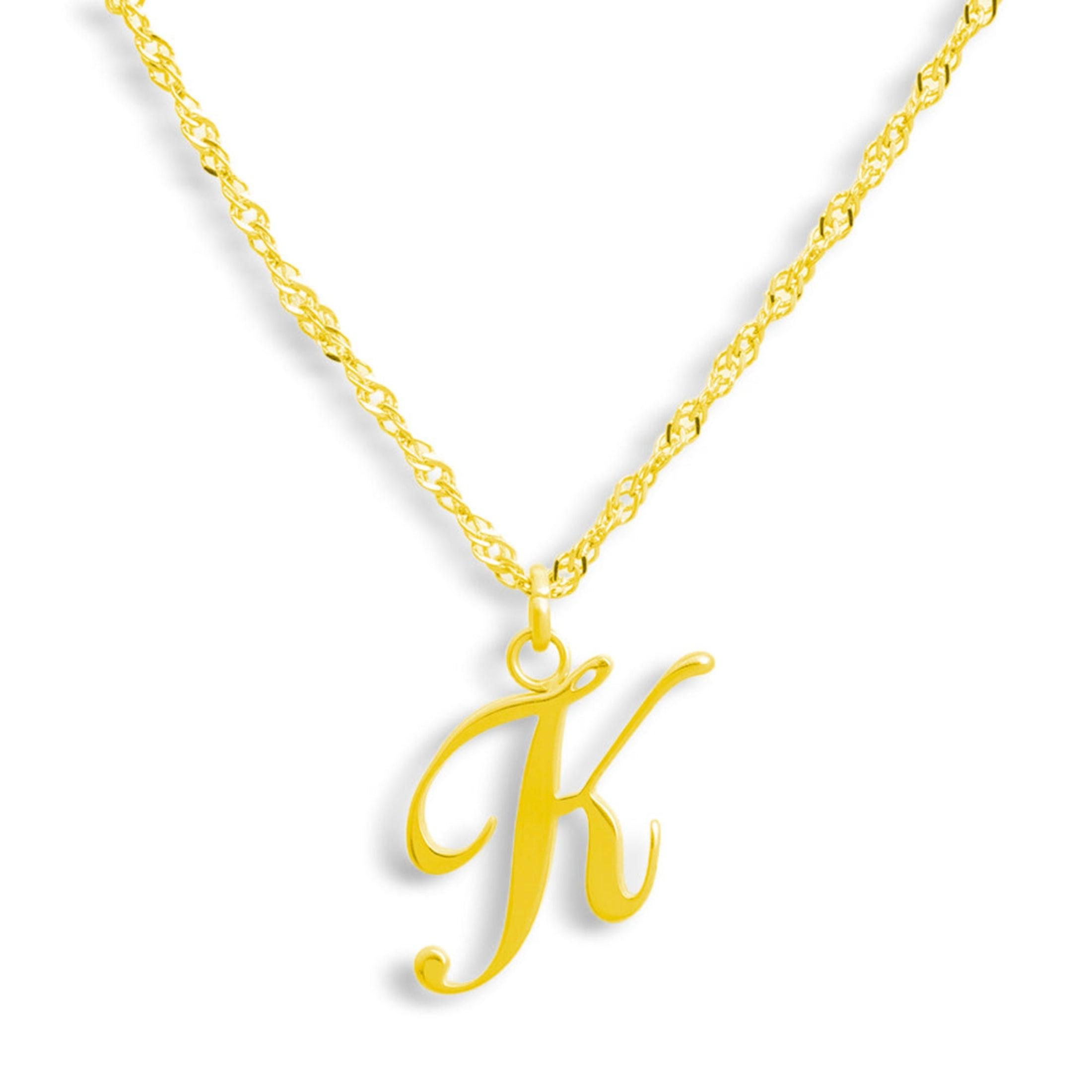 Evry Jewels Golden Letter Necklace