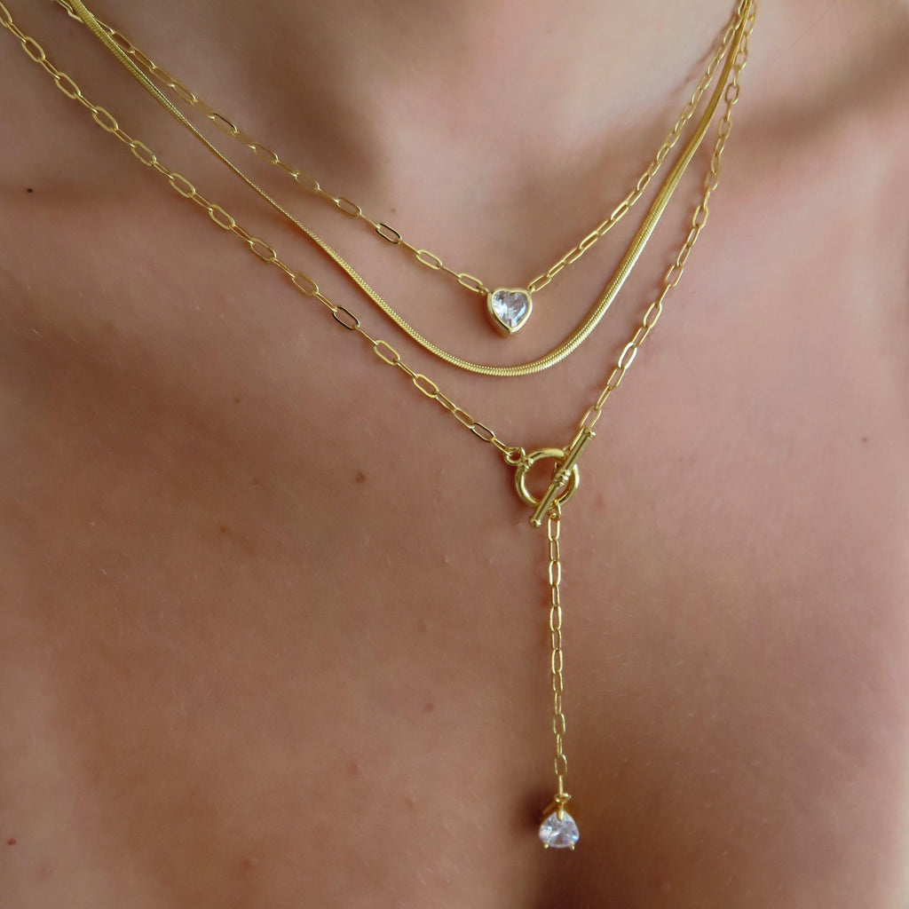 Evry Jewels Heart in Chains Necklace
