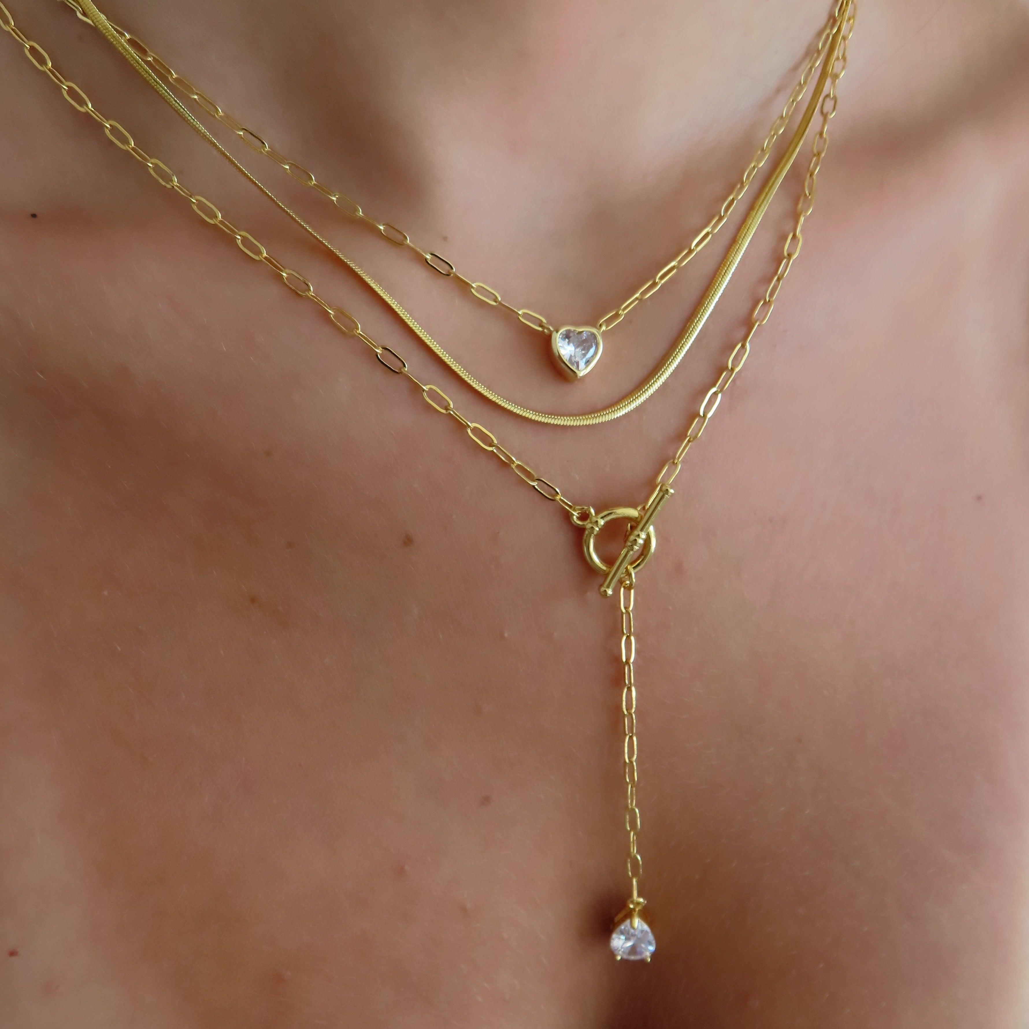 Evry Jewels Heart in Chains Necklace