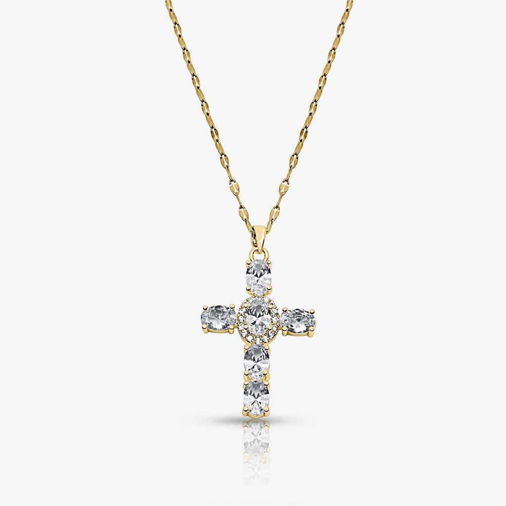 Evry Jewels Heavenly Glow Cross Necklace