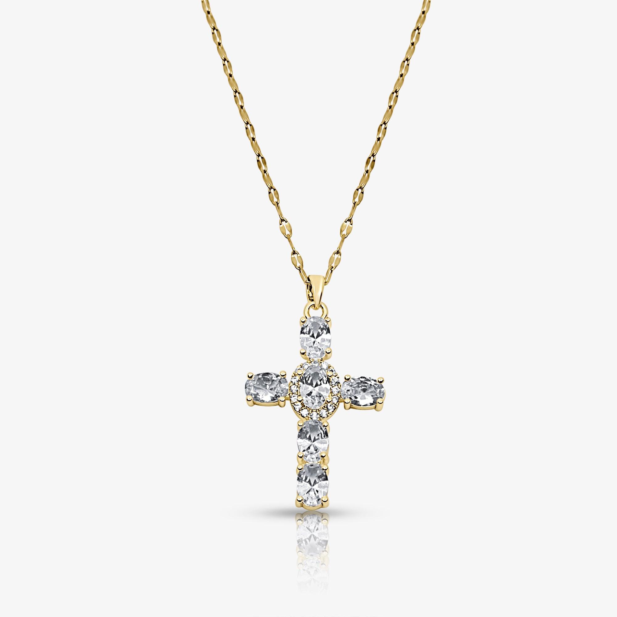Evry Jewels Heavenly Glow Cross Necklace