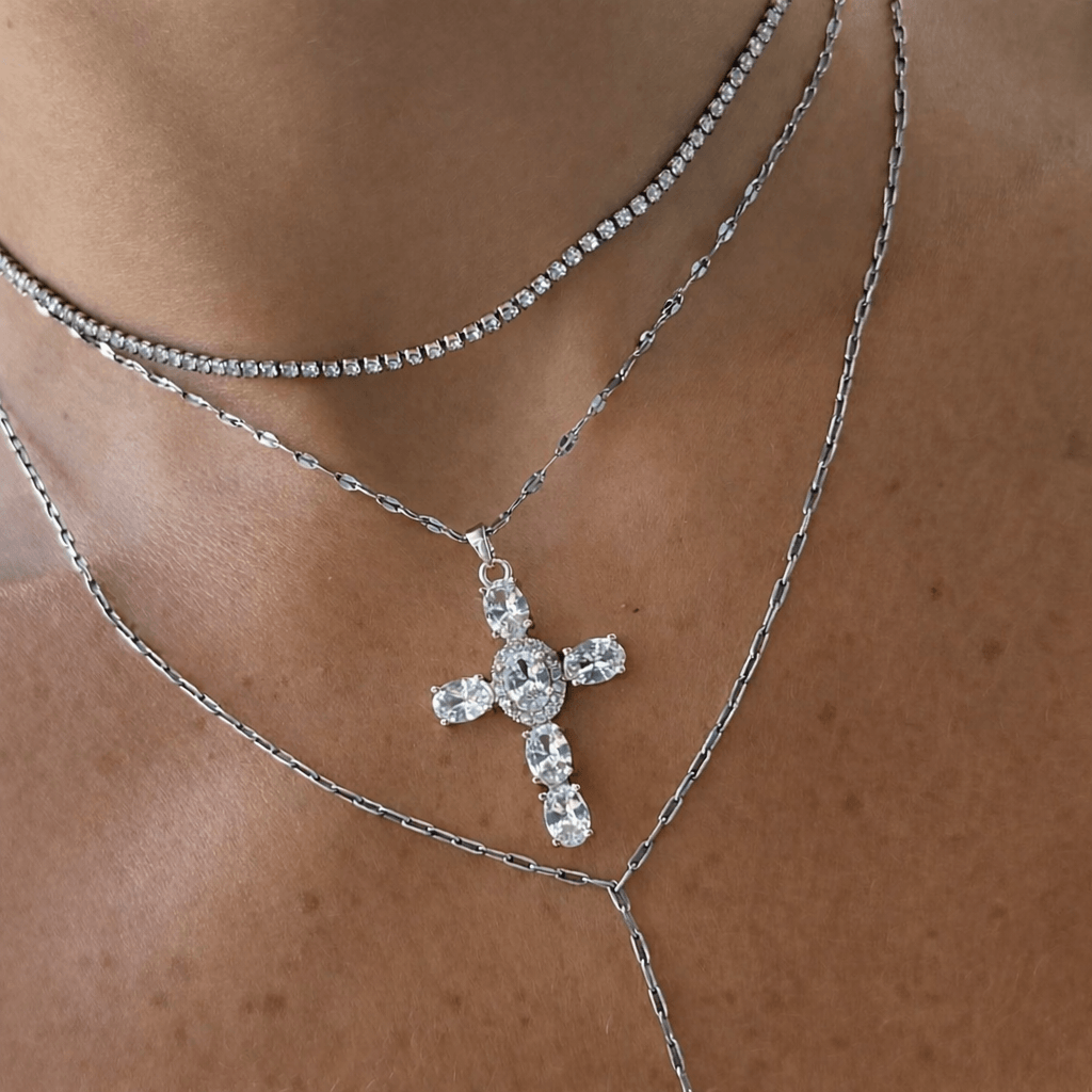 Evry Jewels Heavenly Glow Cross Necklace