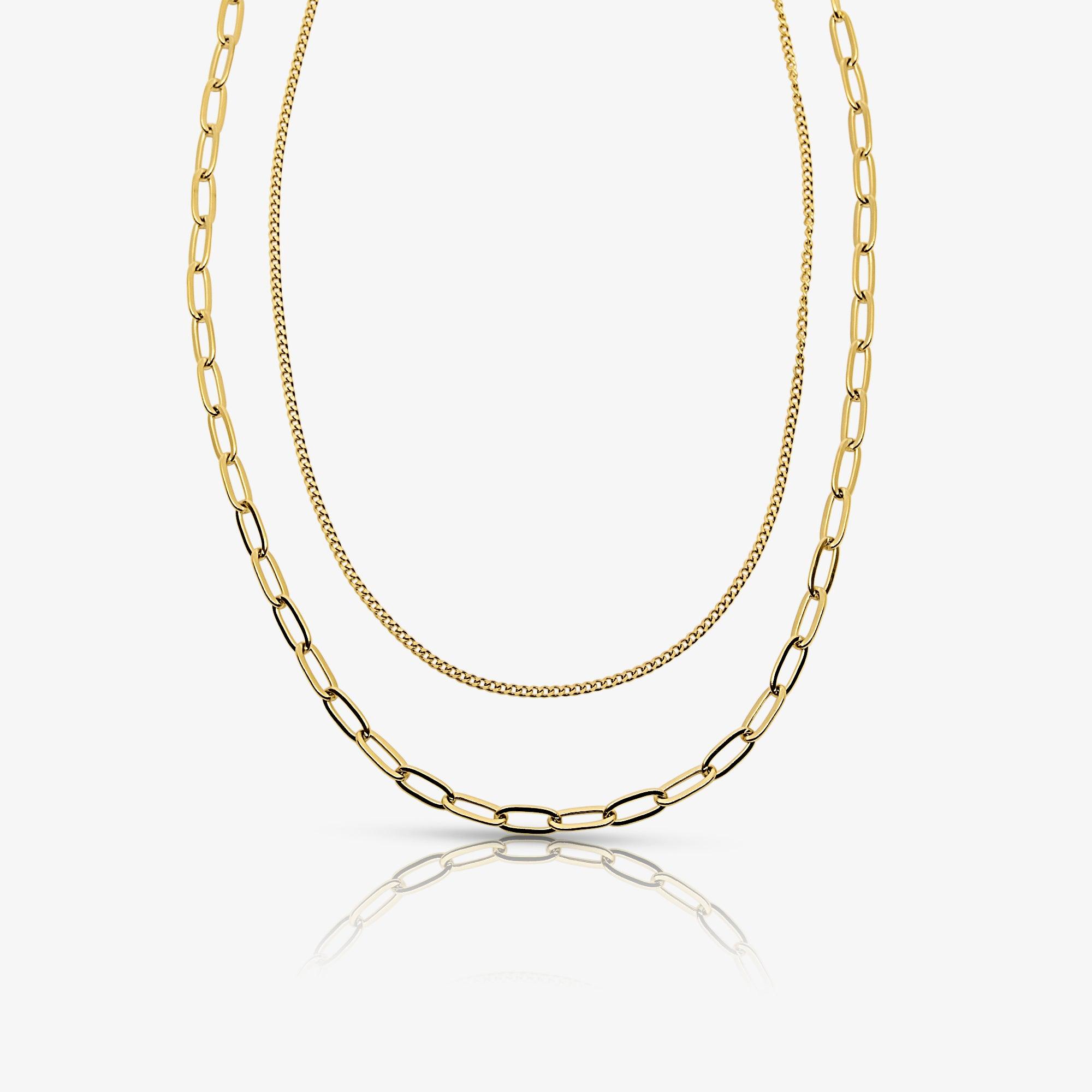 Evry Jewels Perfect Pair Double Layered Necklace
