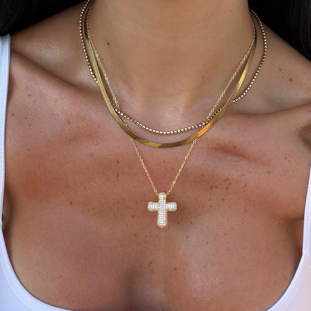 Evry Jewels Forever Blessed Cross Necklace