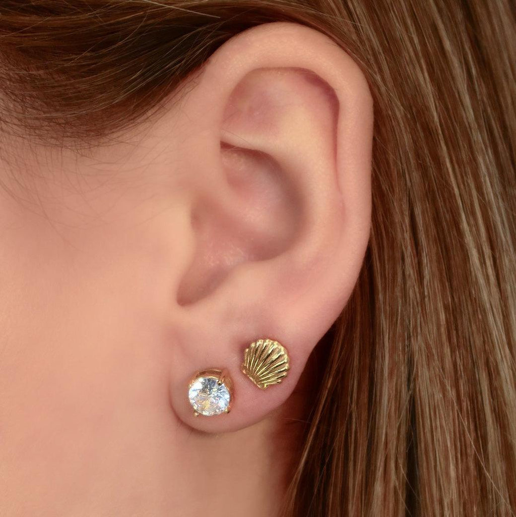 Evry Jewels Starry Eyes Duo 2-Piece Flat Back Earring Set