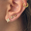 Evry Jewels Glitter Pop Stud Earrings 3 Piece Pack