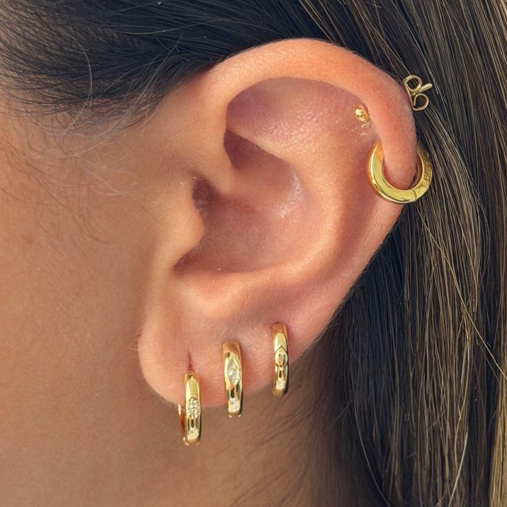 Evry Jewels Sweet Edge Hoop 3-Piece Earrings Set