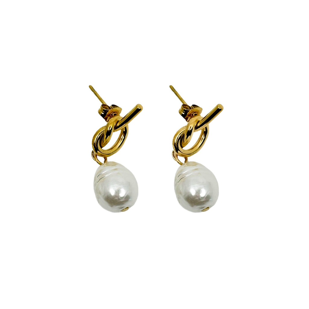 Evry Jewels Infinity Pearl Earrings