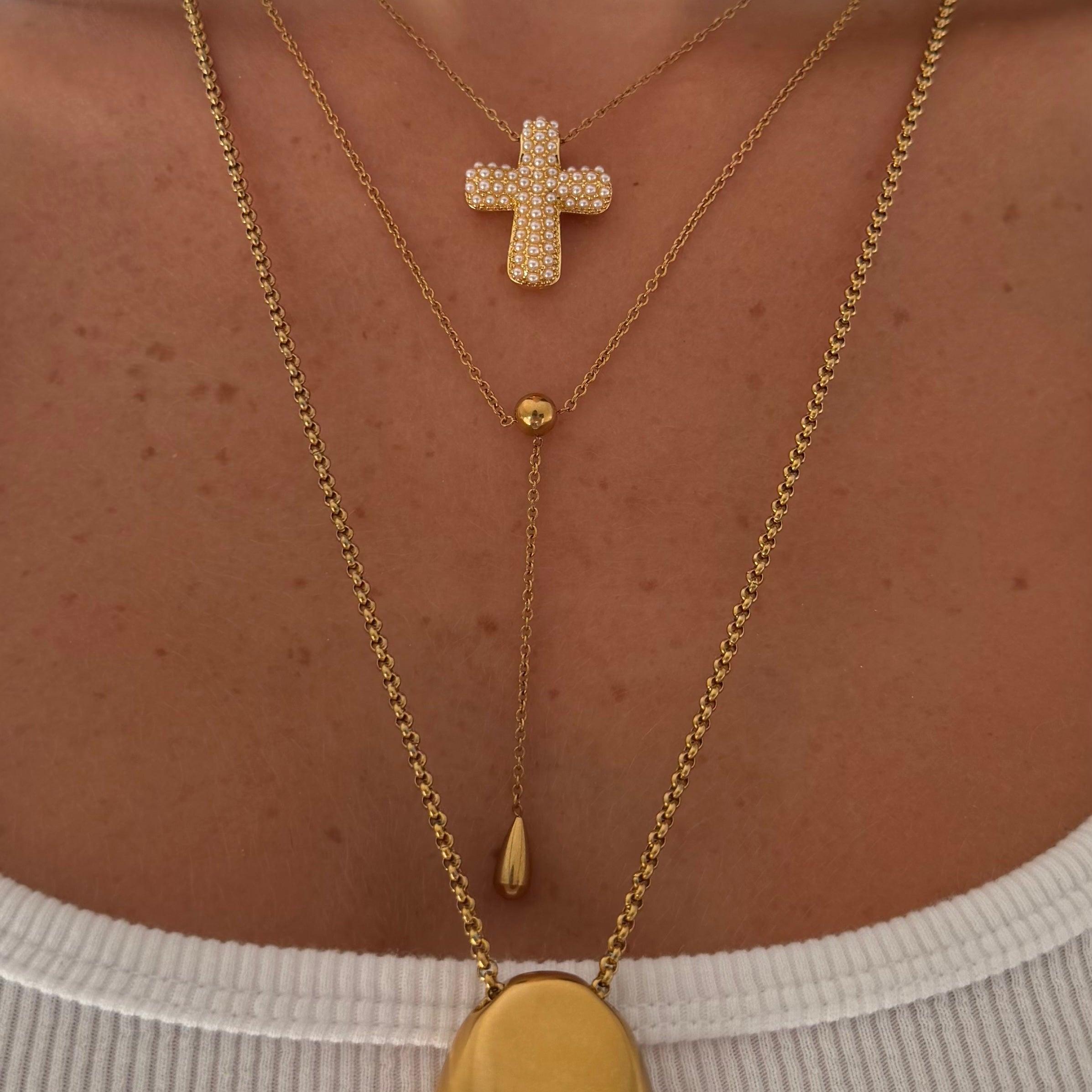 Evry Jewels Luna Drop Lariat Necklace