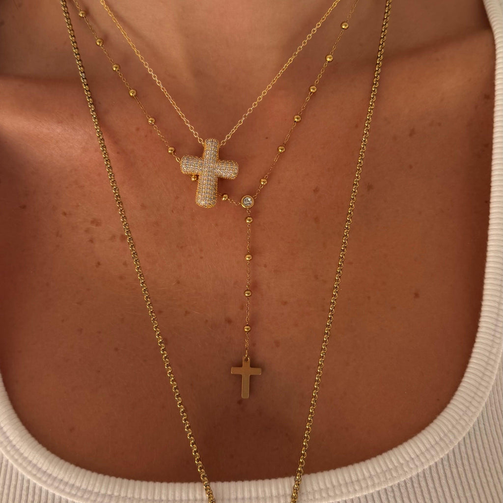 Evry Jewels Alessia Lariat Cross Necklace