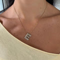 Evry Jewels Pave Bubble Letter Necklace