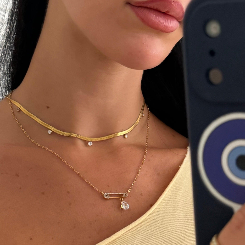 Evry Jewels Shiny Pin Necklace