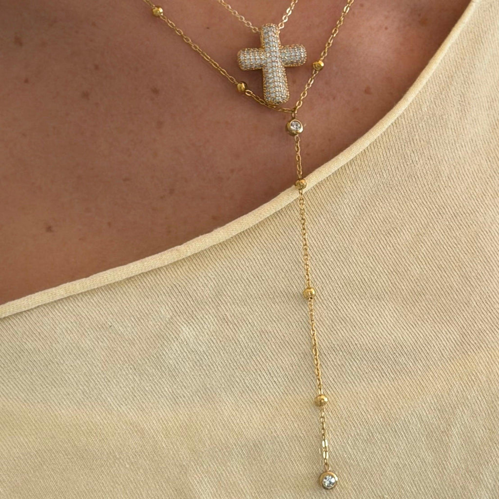 Evry Jewels Raindrop Lariat Necklace